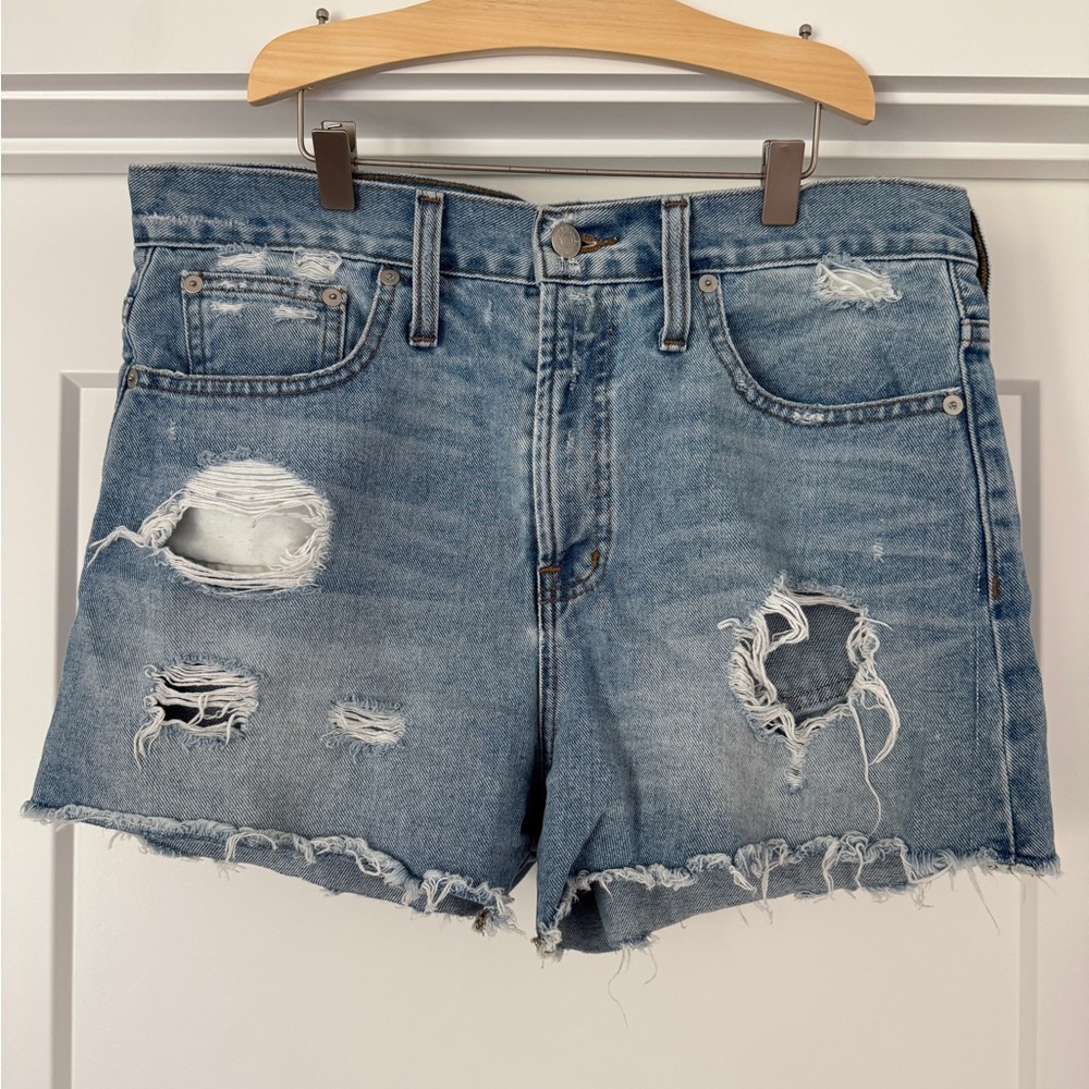 Madewell Distressed Light Blue Denim Shorts - Size 27